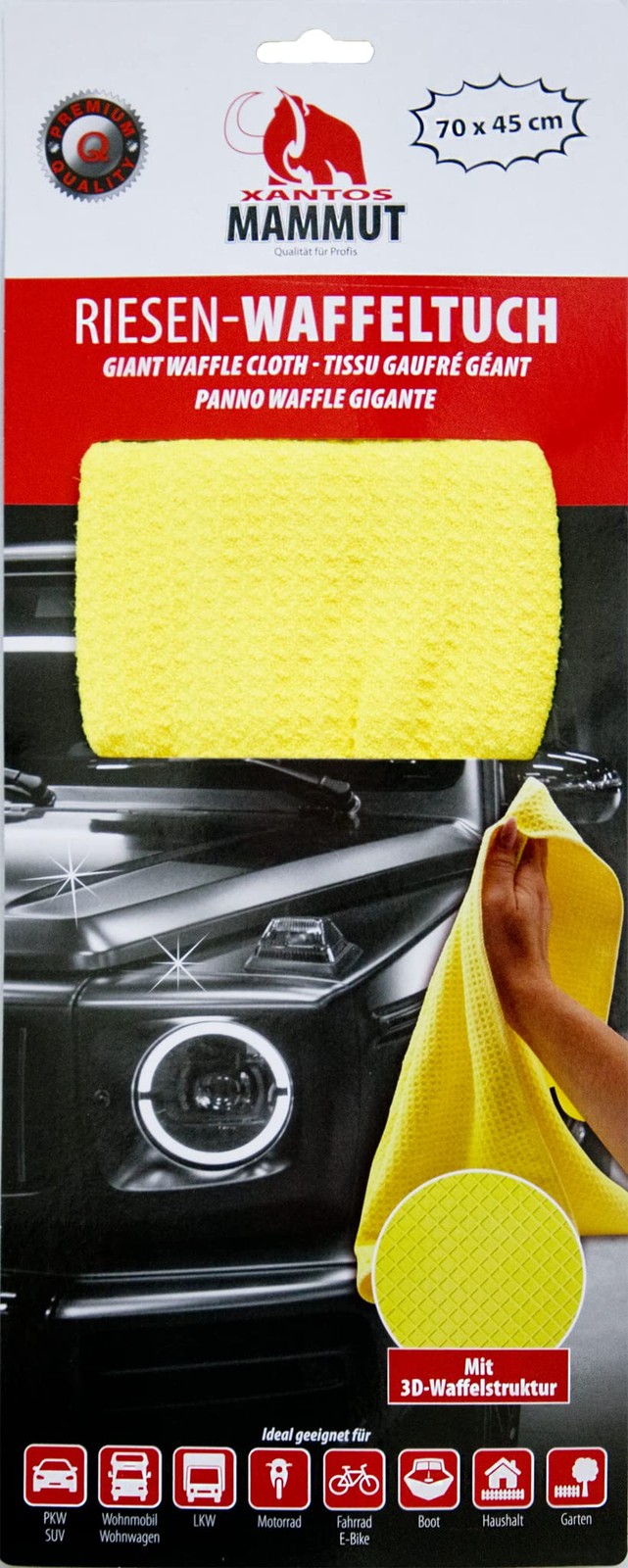 XANTOS Mammut Riesen-Mikrofaser-Waffeltuch 45x70cm NUOVO