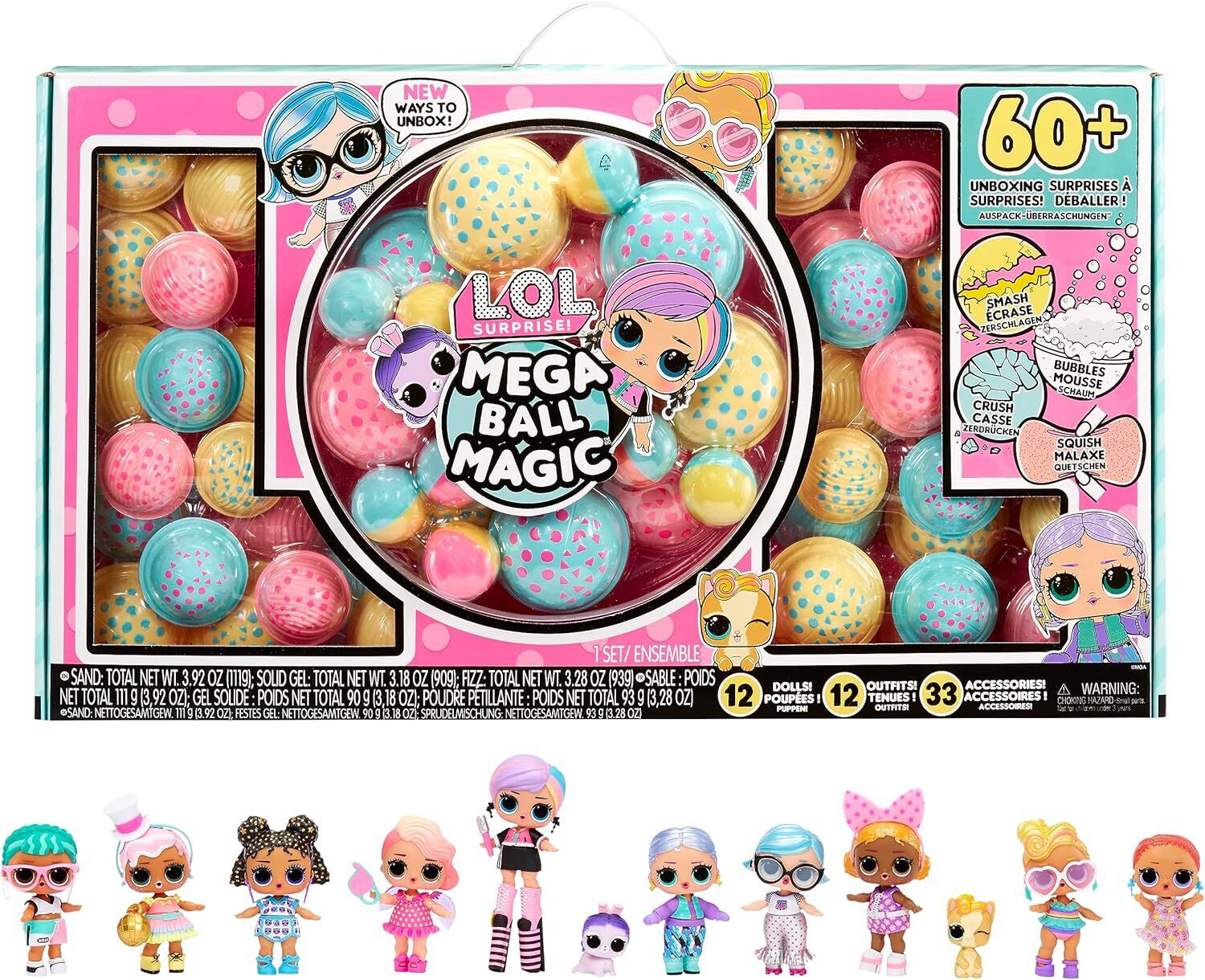 LOL Surprise Mega Ball Magic - 12 Bambole collezionabili, più di 60 sorprese, 4