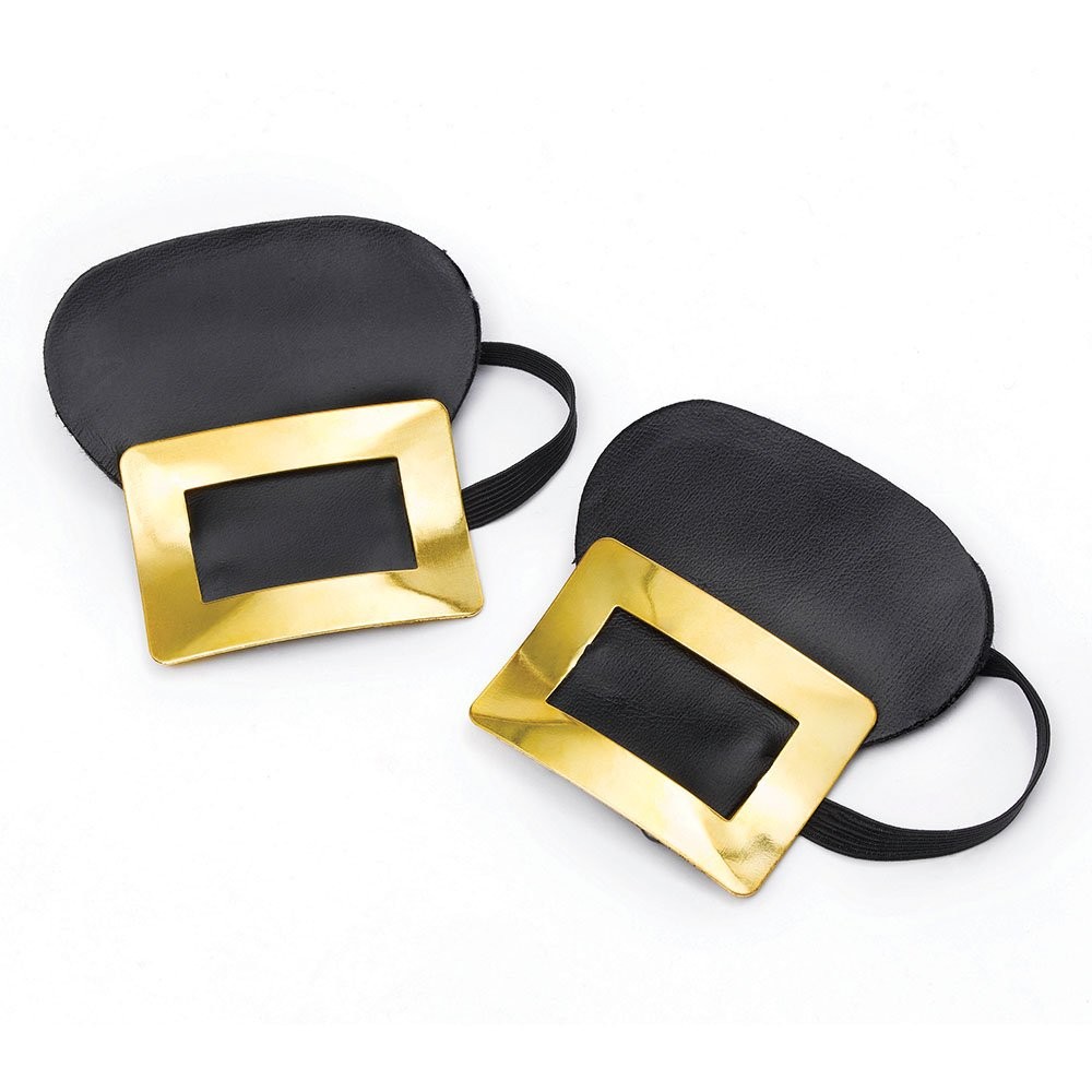 SHOE BUCKLES (GOLD METAL BUCKLE) - FANCY DRESS Costume Accs NUOVO