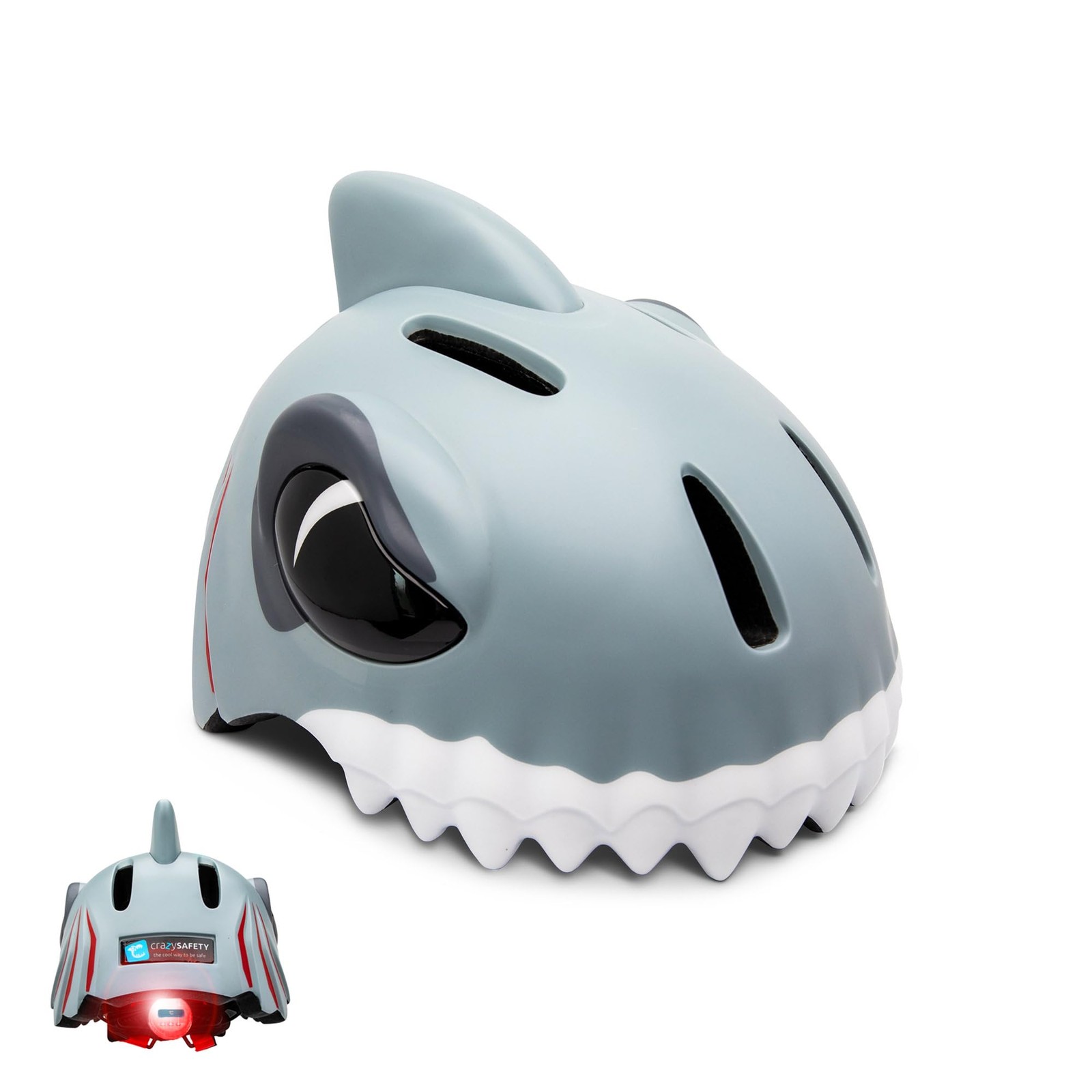 Crazy Safety - Shark Bicycle Helmet - Grey (100501-01-01) Toy NUOVO