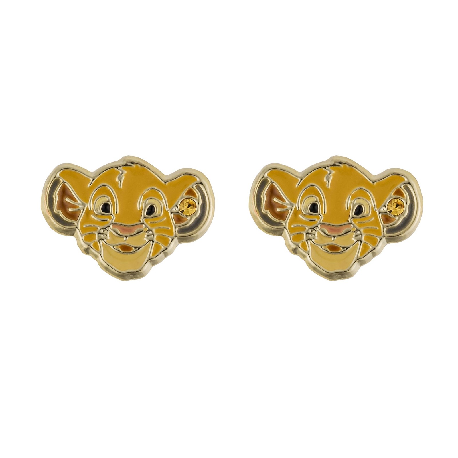 Disney - Brass Yg Plt Simba Stud Earrings NUOVO