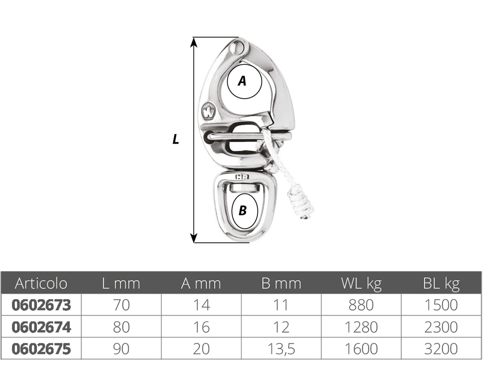 Moschettone Per Spinnaker Mm 80