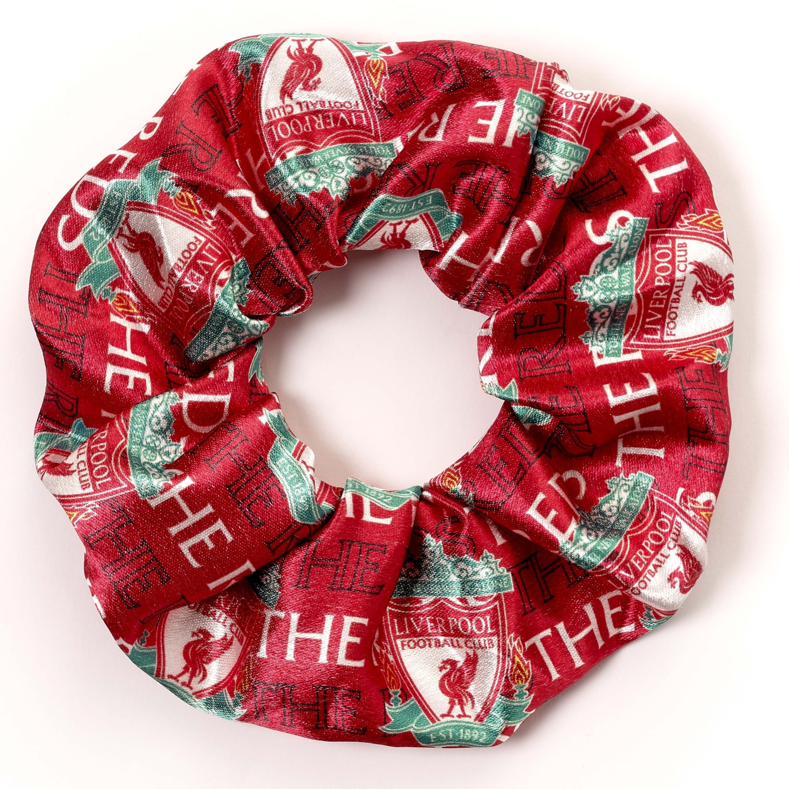 Liverpool Fc Hair Scrunchie With Liverpool Fc Crest NUOVO