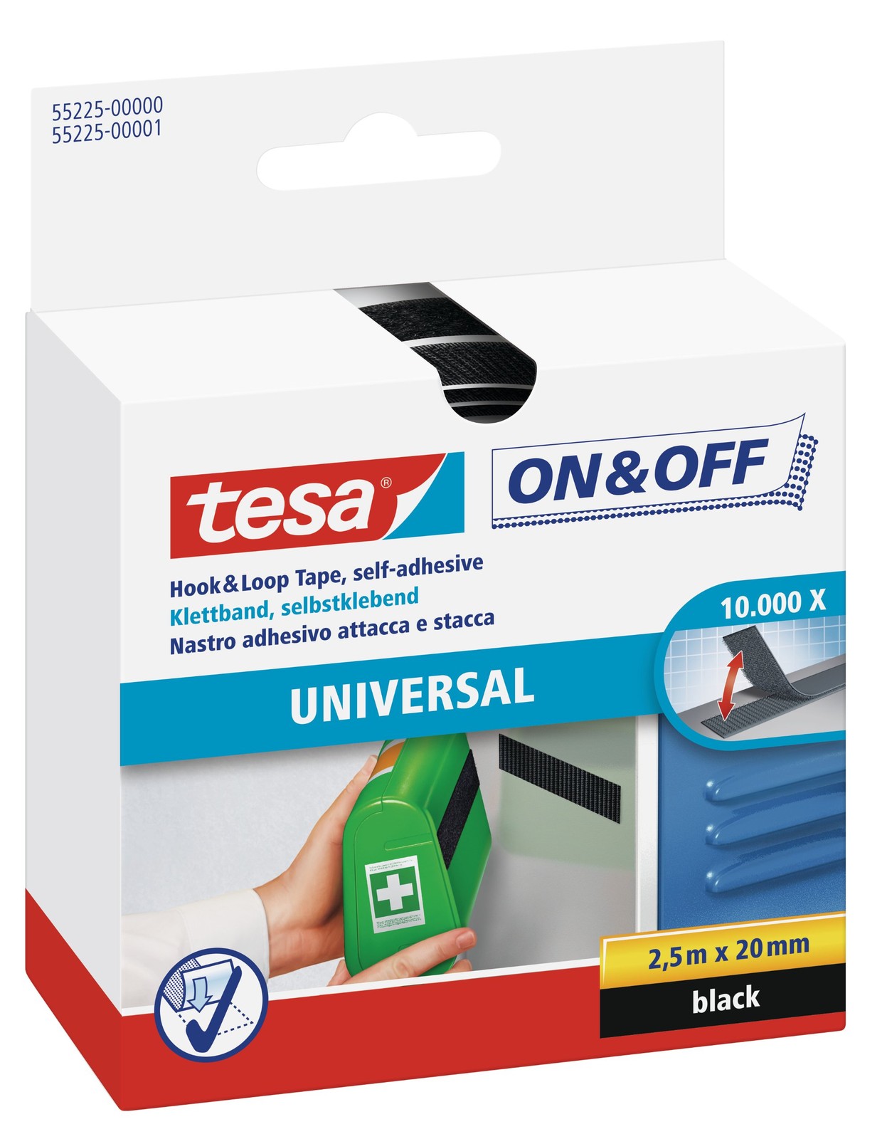 tesa® Klettband zum Aufkleben On & Off/55225s 2,5 NUOVO
