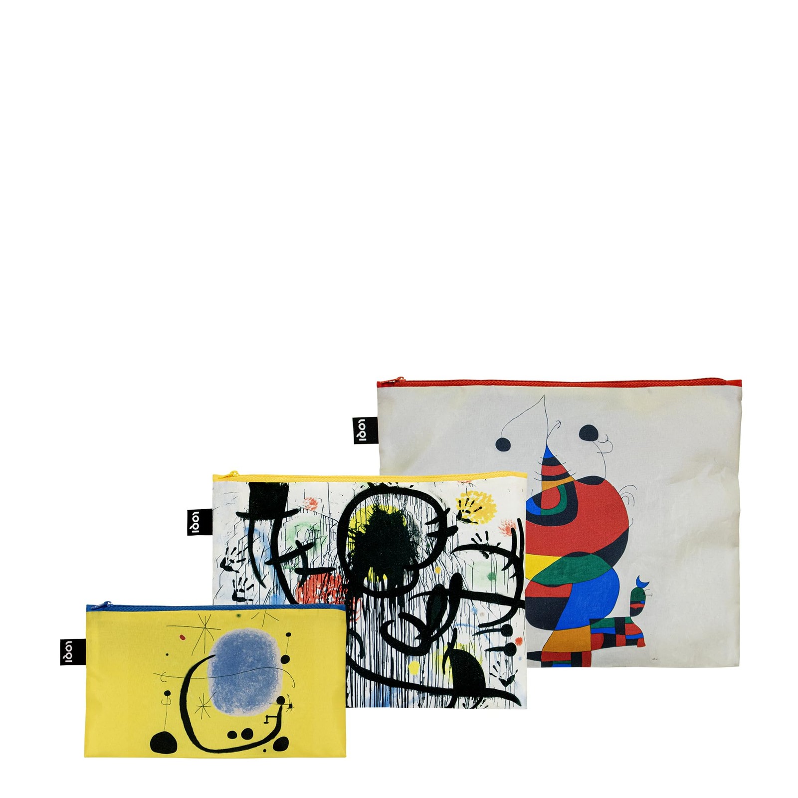Loqi Joan Miro Woman, Bird And Star, May 68, Gold Of Azure Zip Pocket NUOVO