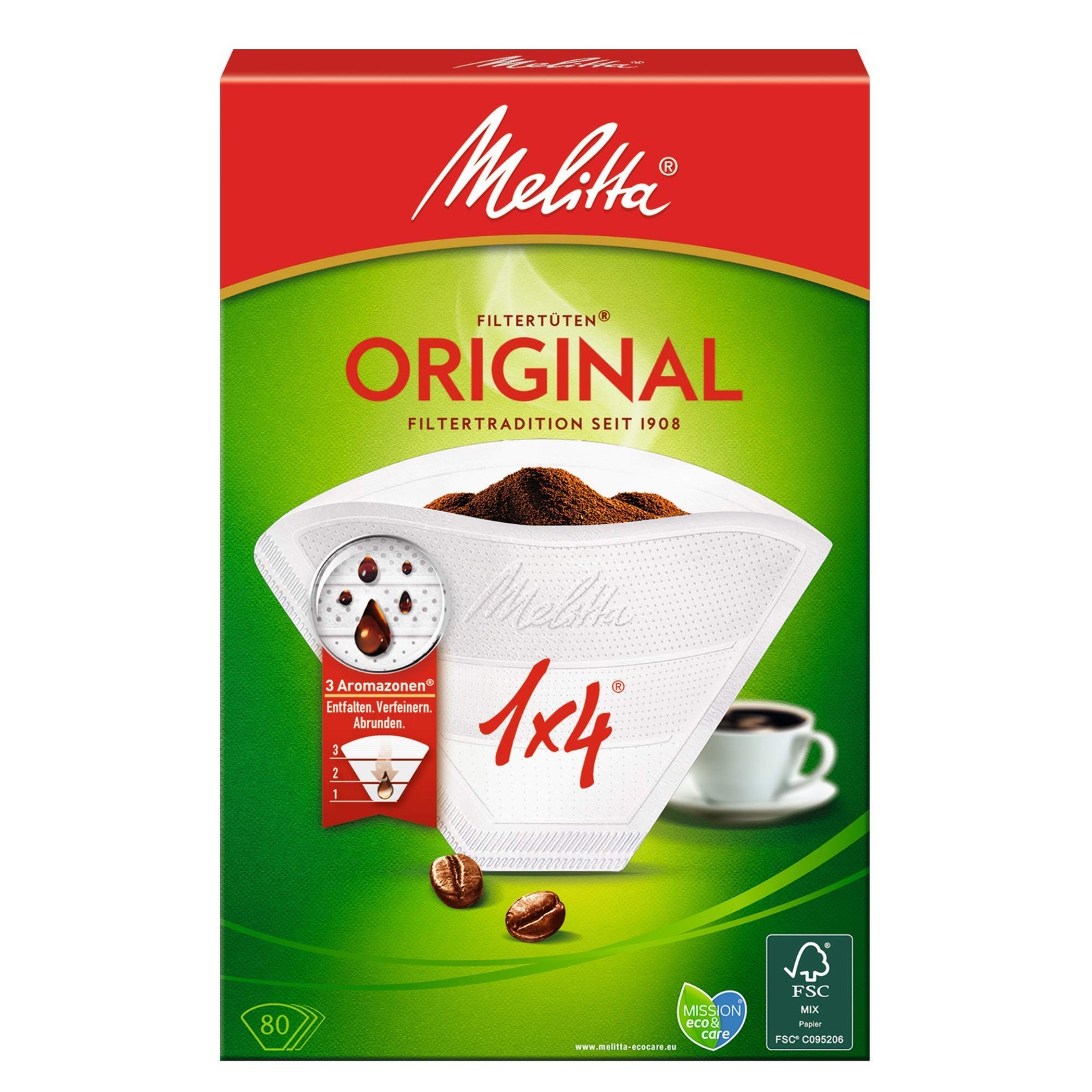 Melitta Filtert.1x4 weiss 80St ACC NUOVO