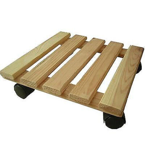 Carrellino carrello portatutto legno con ruote 35x35 cm porta vasi piante 295928