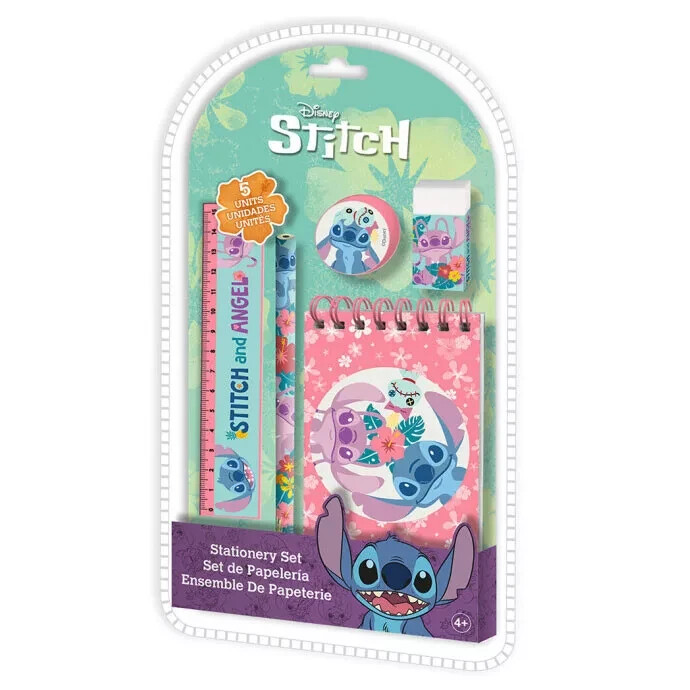 Disney Stitch Set cancelleria 5 pezzi Idea regalo Stitch Scrump and Angel gadget