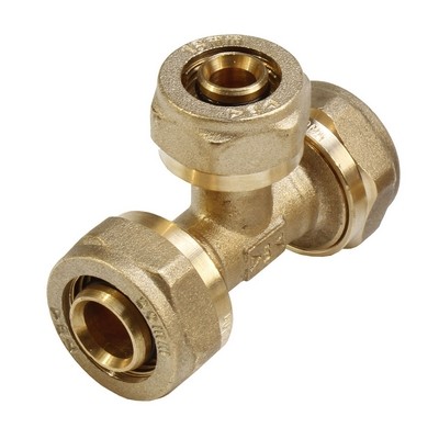 TEE F/F/F A COMPRESSIONE PER MULTISTRATO- Diam. 16- IBP- pezzi 1