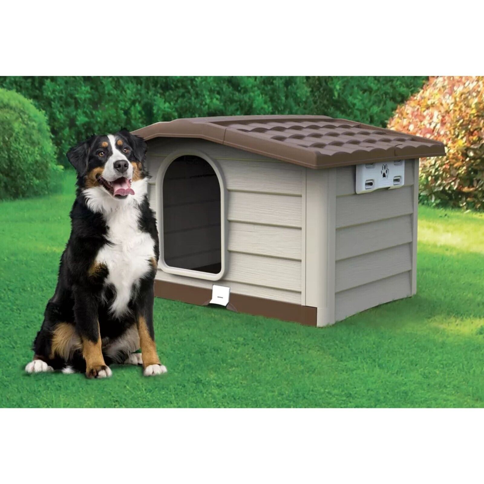 BAMA CUCCIA CANI RESINA BUNGALOW MEDIUM MARRONE TAGLIA LARGE  110 x 94 x 77