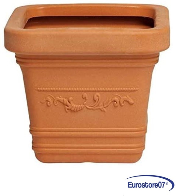 Vaso vasi prestige quadrato in resine riciclata cm 40x40x34 cm FR 522930