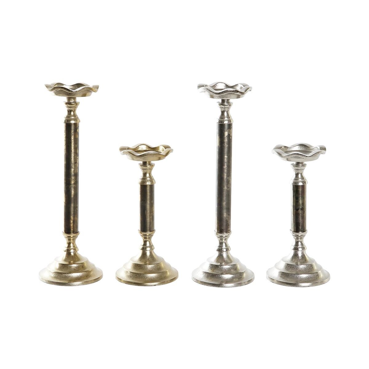 Candelabro DKD Home Decor Alluminio 10 x 10 x 31,5 cm Moderno [2 Unità]