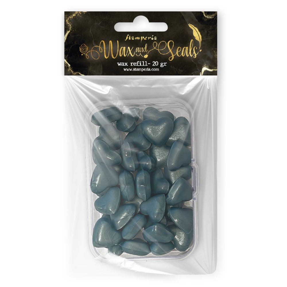 Wax & Seals Ricarica Cuori Pearl blue Stamperia