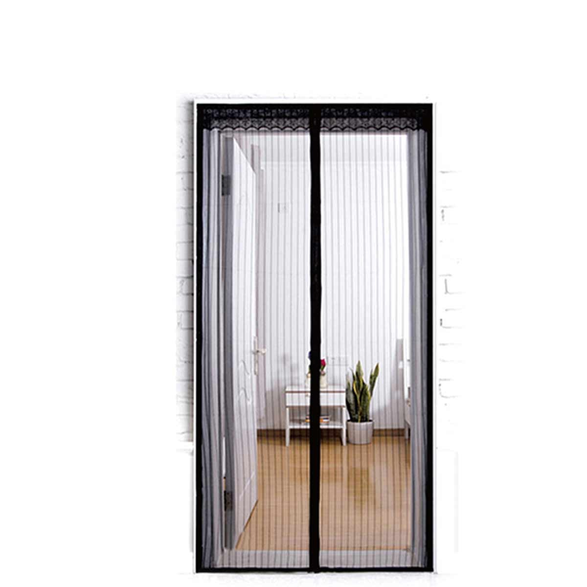 Tenda Zanzariera Magnetica Nera Per Porta Finestra Con Adesivo In Velcro Misura