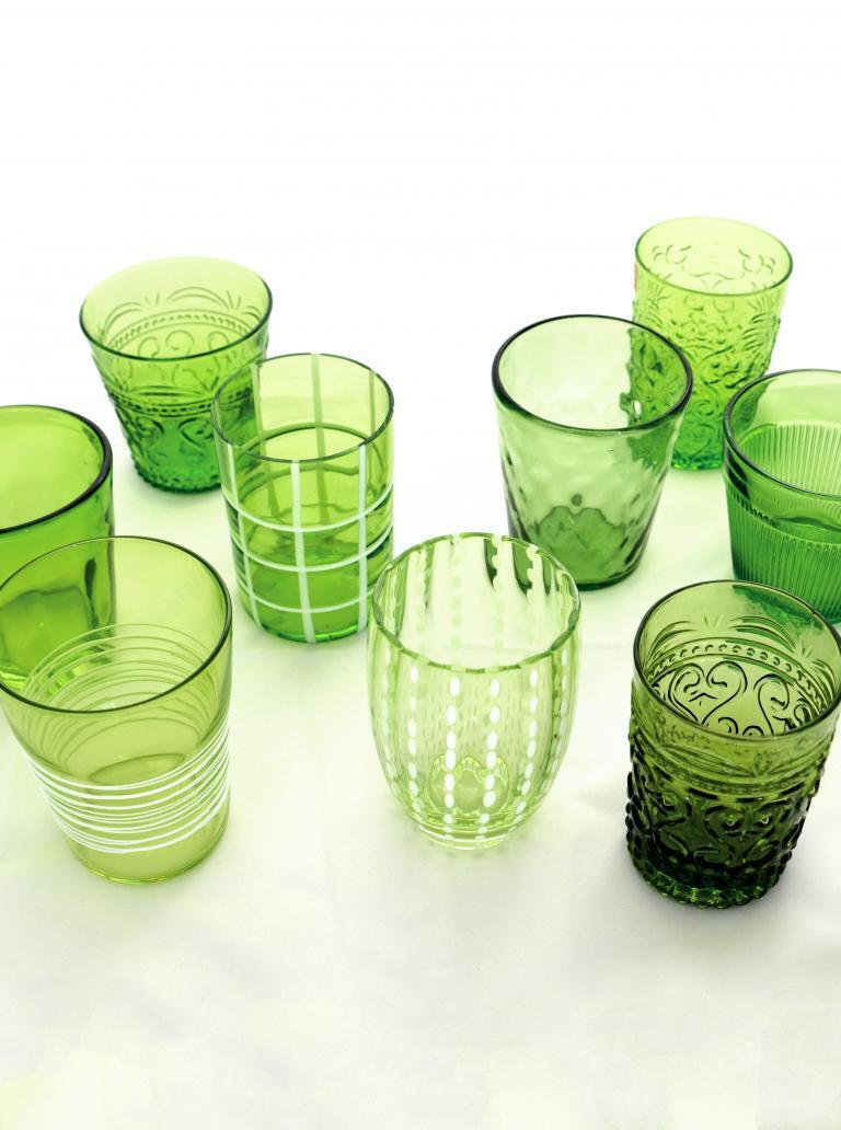 ZAFFERANO Melting Pot 6 Bicchieri assortiti Verde mela