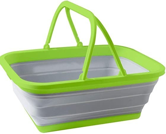 BACINELLA HOLDALL FOLD-AWAY DA 16 LT, IN SILICONE CON MANICI
