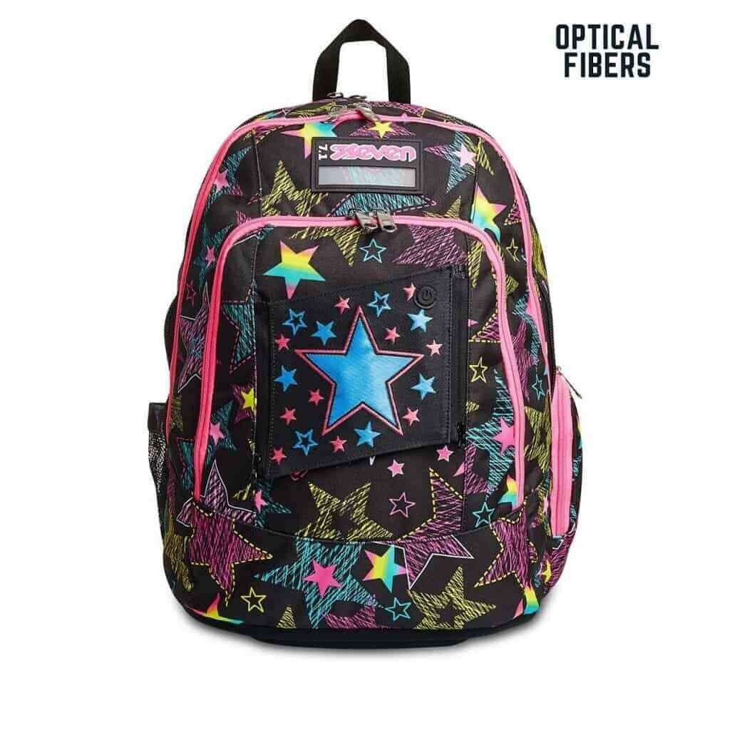 SEVEN ZAINO AMERICANO STARBRIGHTING GIRL NERO CON LED COD.2184.000