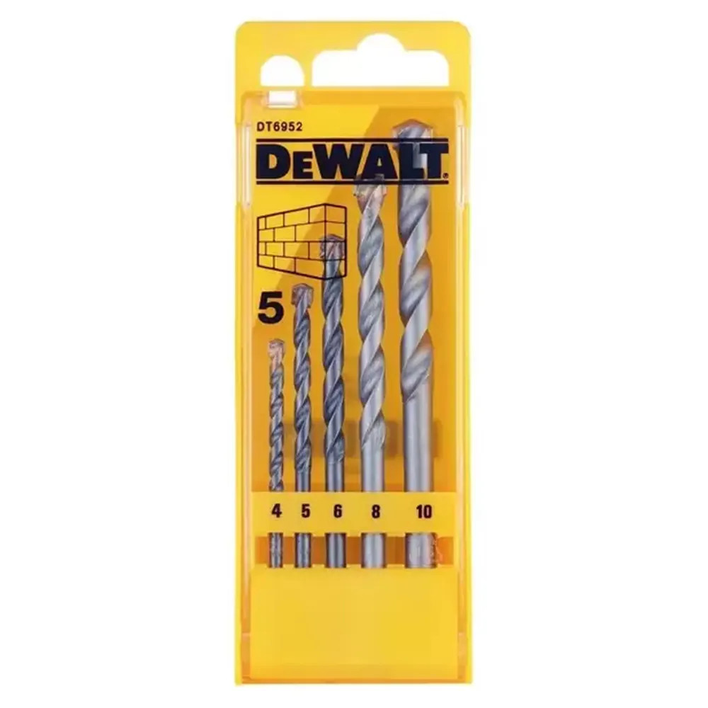 Set 5 punte per calcestruzzo edilizia Dewalt DT6952 2 taglienti da 4 a 10 mm