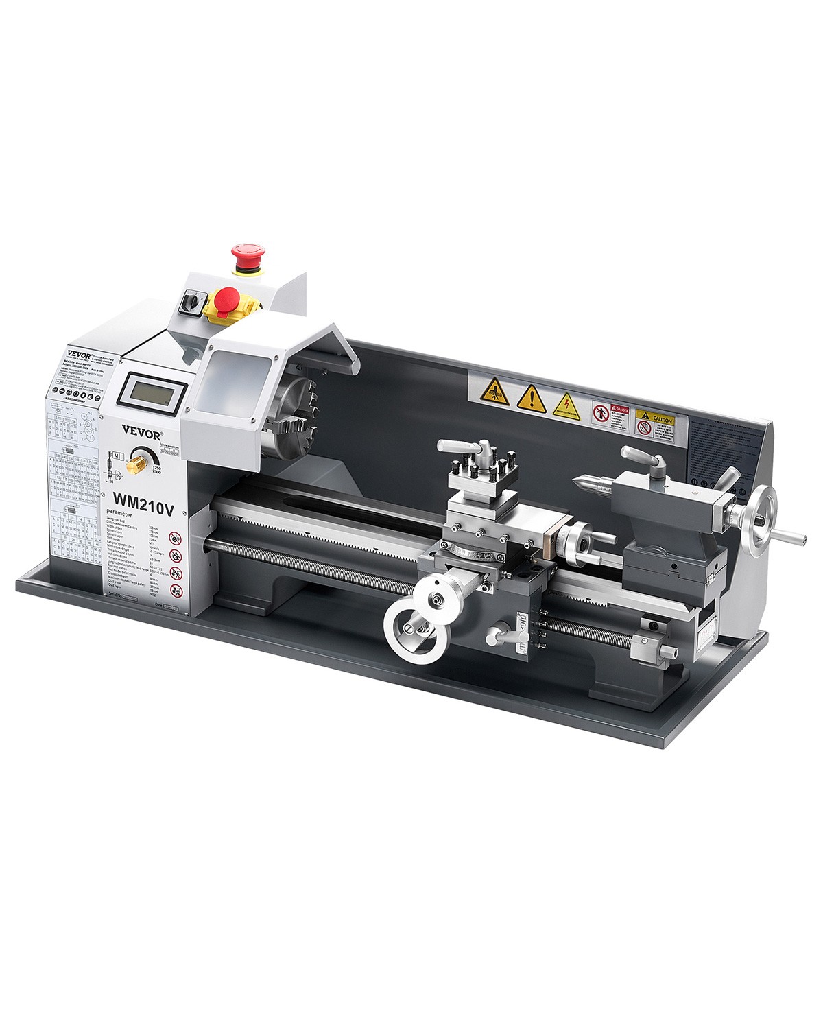 VEVOR Tornio per Metalli 210 x 370 mm 550 W Tornio da Banco 2500 Giri al Minuto