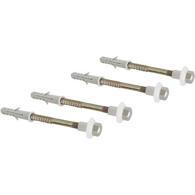 4 Pz Fissaggi Verticali Per Wc E Bidet - Zincati - M6x80