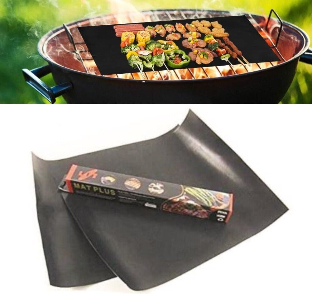 Set di 2 tappetini di cottura antiaderenti 30 x 40 cm resistenti al calore per g