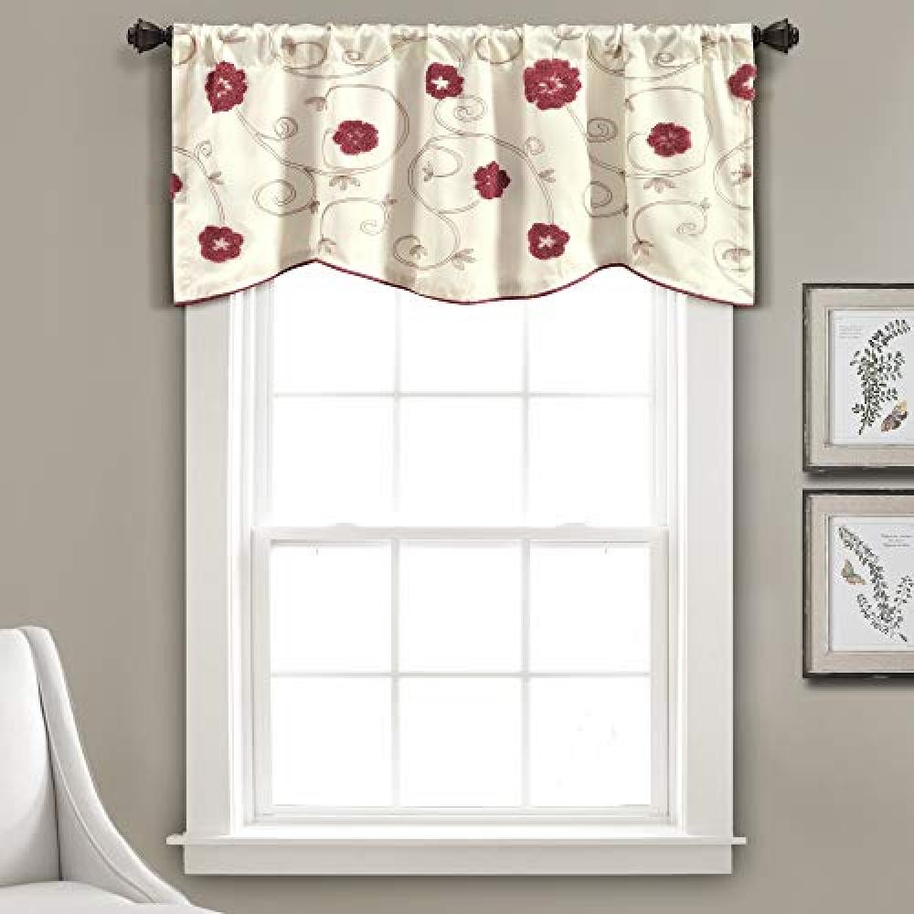 (TG. Valance) Lush Decor Royal Embrace Valance, Red, Valance - NUOVO