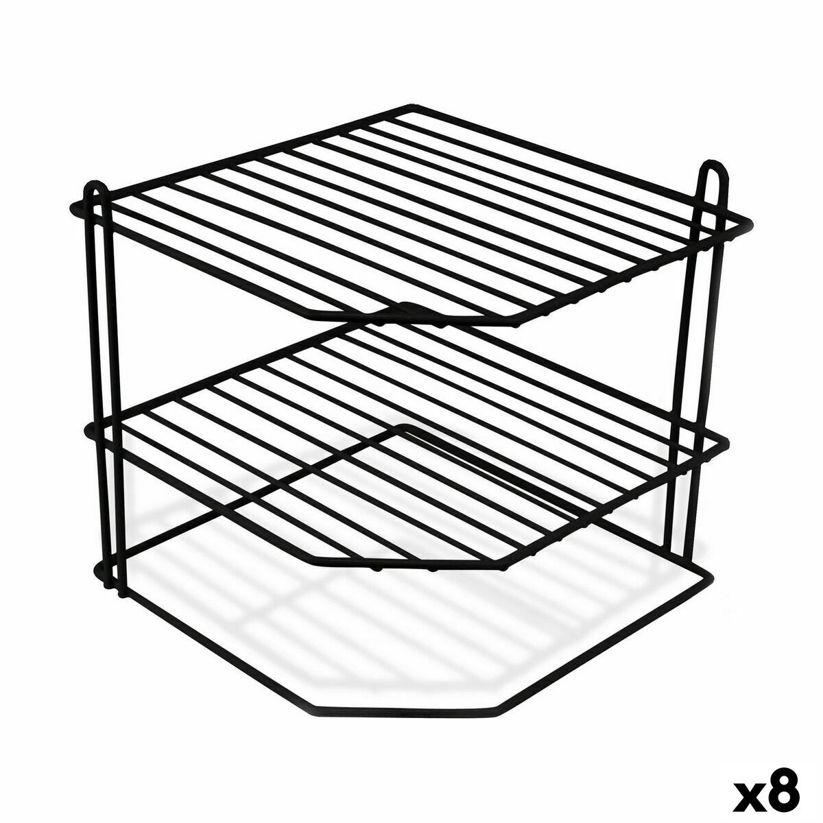 Portapiatti Confortime Nero 22 x 22 x 22 cm 22 x 22 x 25 cm Fessura [8 Unità]