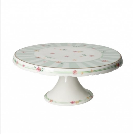 Alzata in porcellana verde e bianco collezione Polline | BRANDANI
