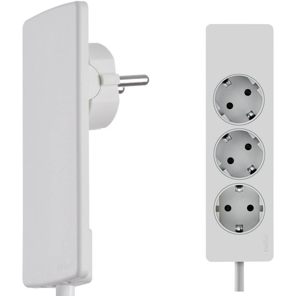 EVOline 151000156300 Multipresa 3 scomparti Bianco Schuko 1 pz.
