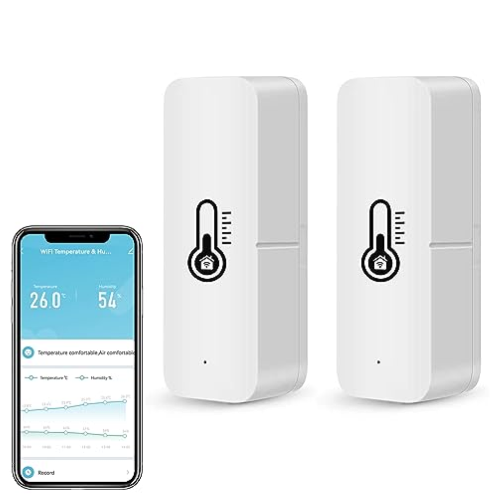 WiFi Thermometer Hygrometer Innen, Mini Thermometer Raumthermometer mit App Fern