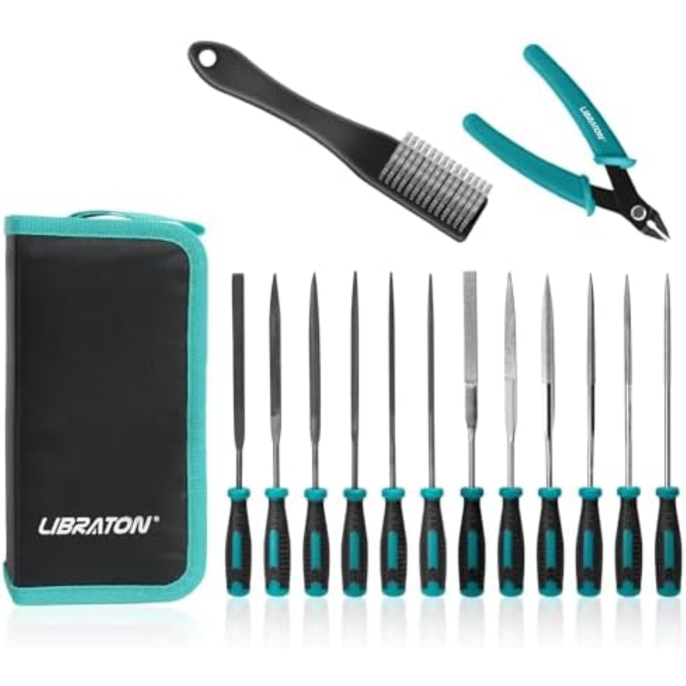 Libraton Lime Diamantate, Set di 14 Lime ad Ago, 6 lime diamantate e 6 lime in a