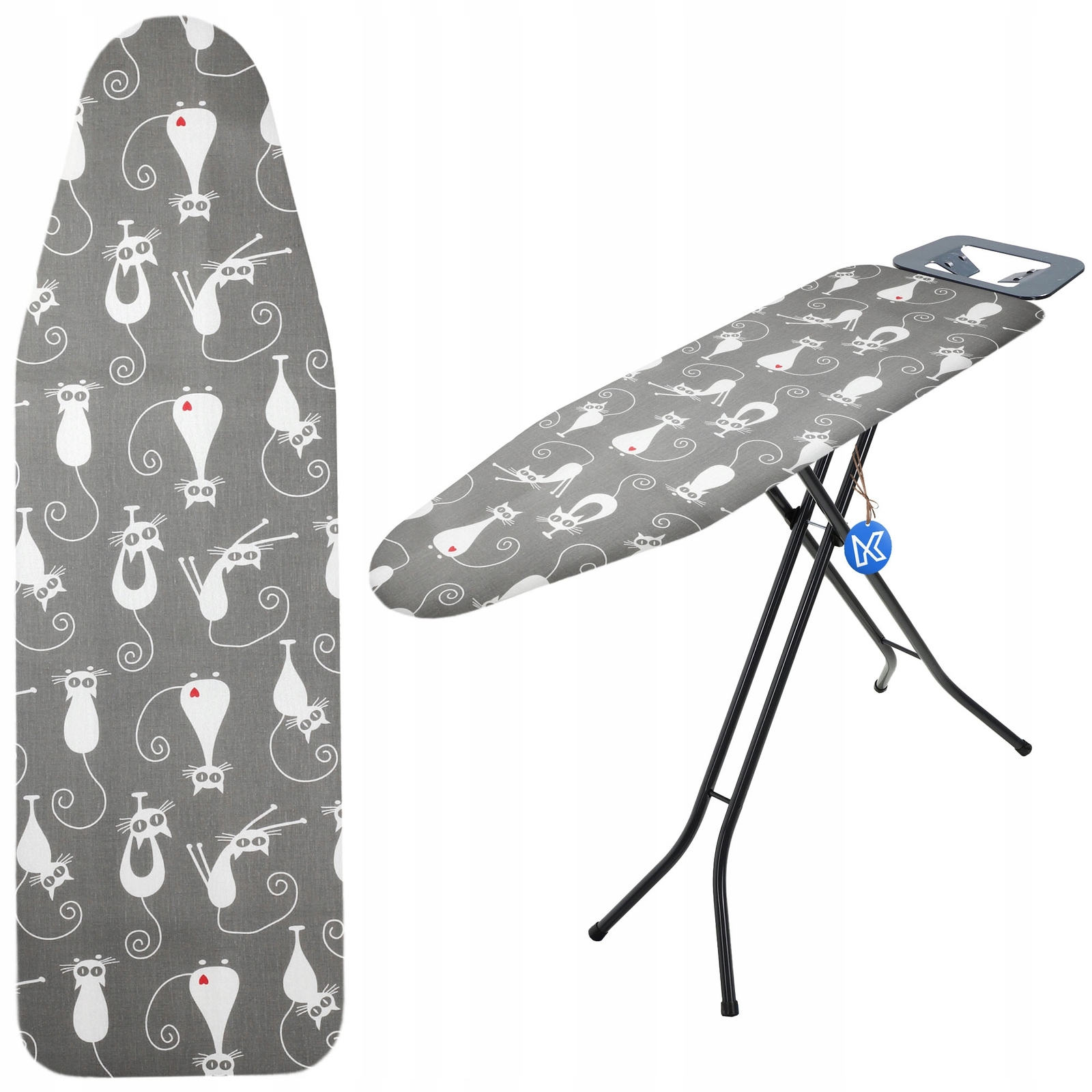 KADAX Copriasse da Stiro con Coulisse, 148x52 cm, Gatti