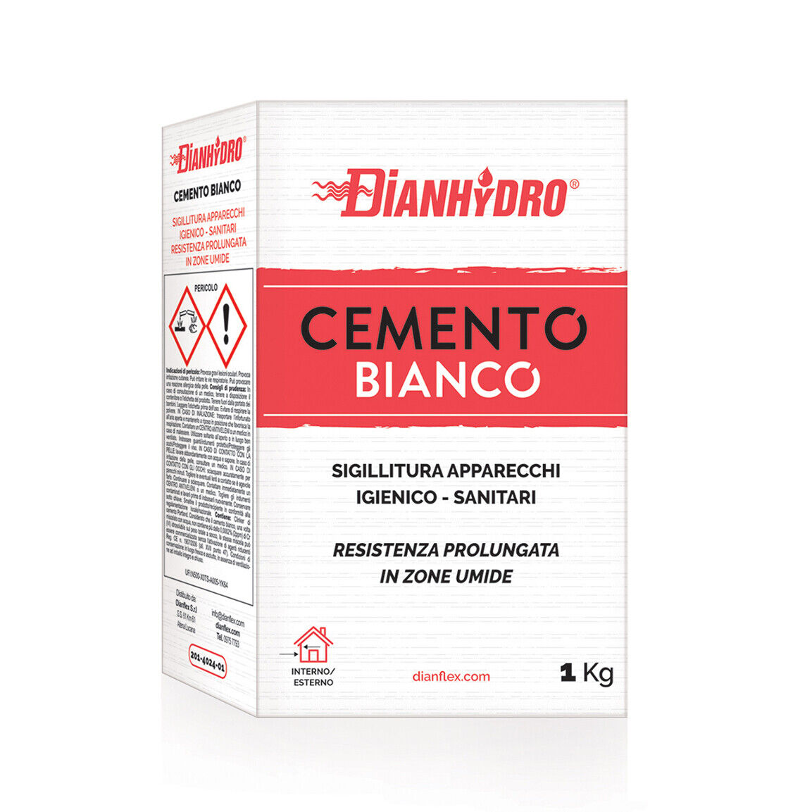 CEMENTO BIANCO 1 KG IN SCATOLA PER STUCCATURA SANITARI PIASTRELLE