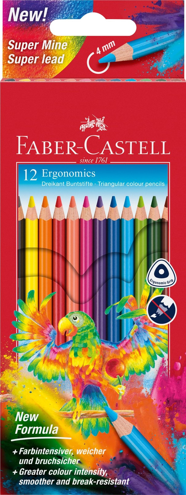 Faber-Castell Triangular Colour Pencils (Pack of 12)