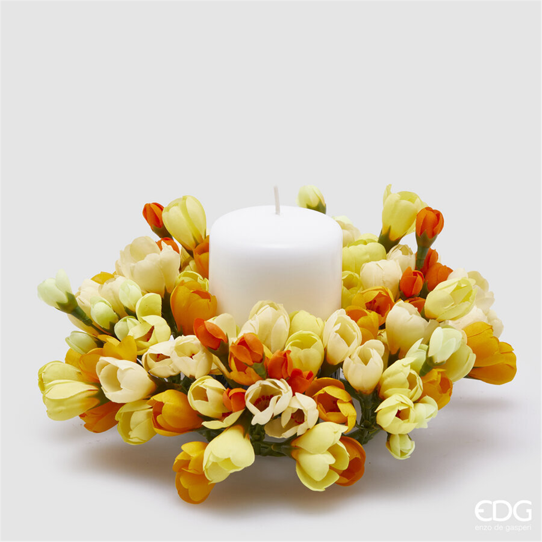 Corona Girocandela D21cm Crocus Mix Giallo | Edg Di De Gasperi Luigi Enzo