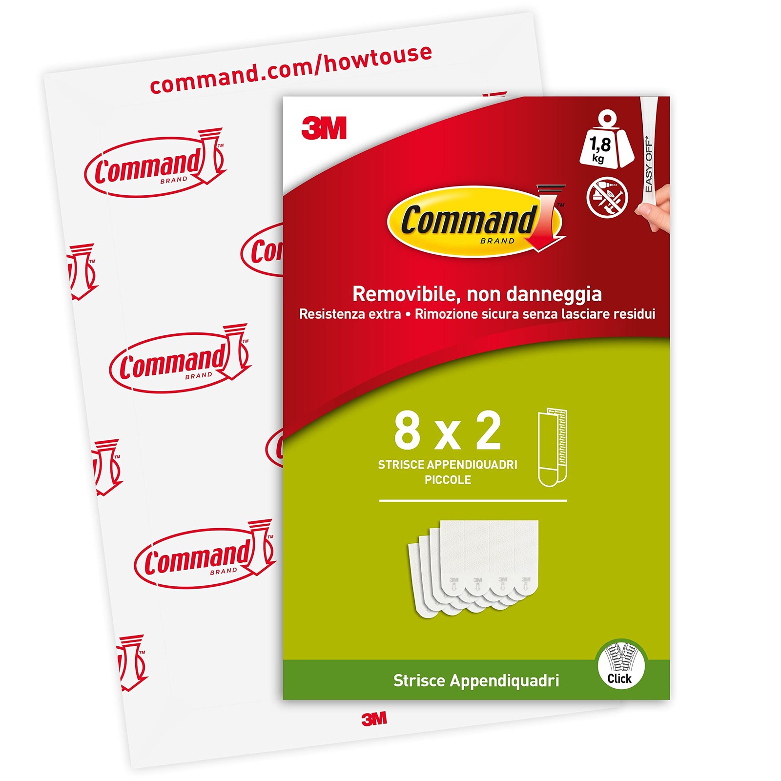 Command Strisce Appendiquadri Adesive Piccole Bianche, Confezione da 8 Copp JNLM