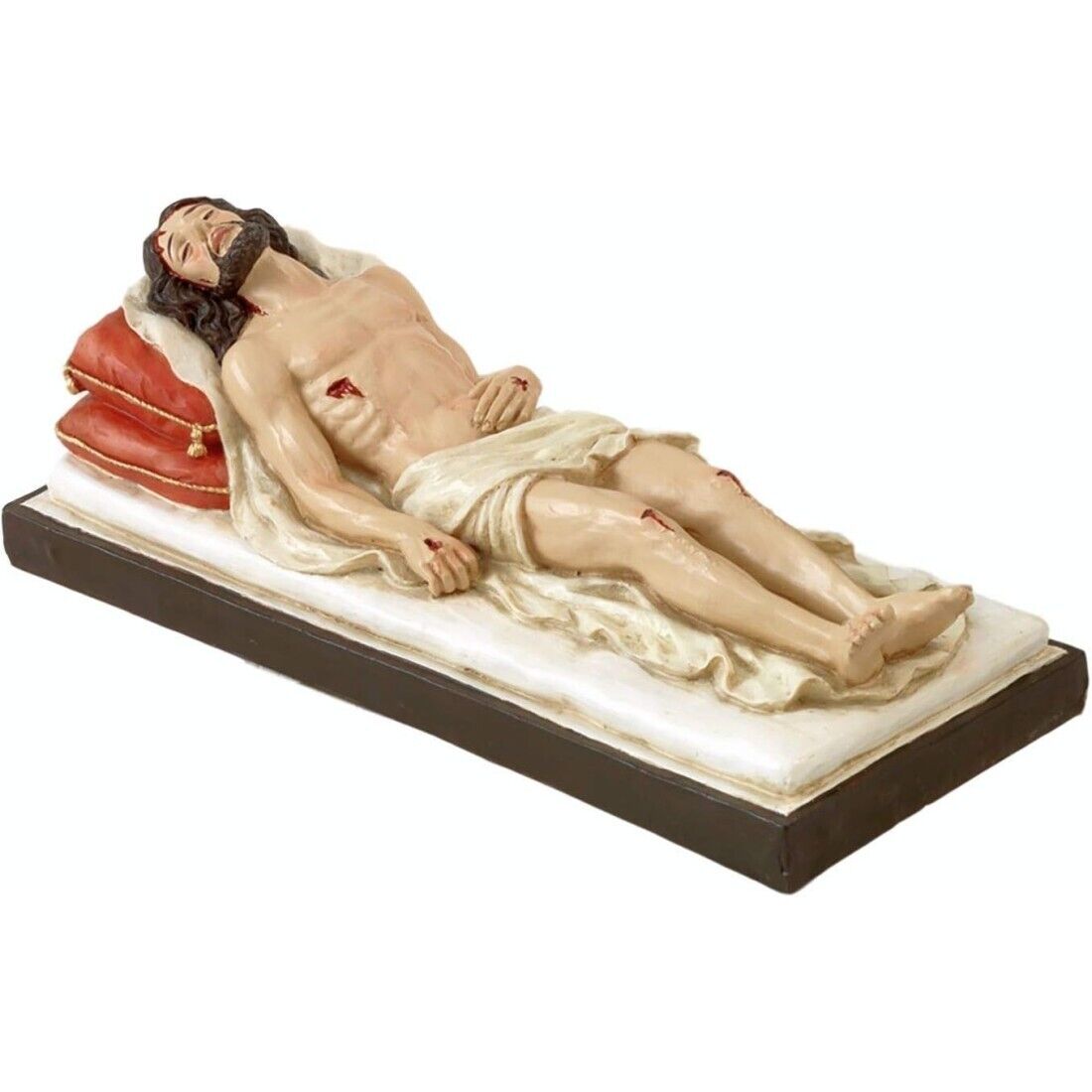 Statua in resina Gesu' cristo morto sul letto 20x8,5xh.7 cm articoli religiosi p