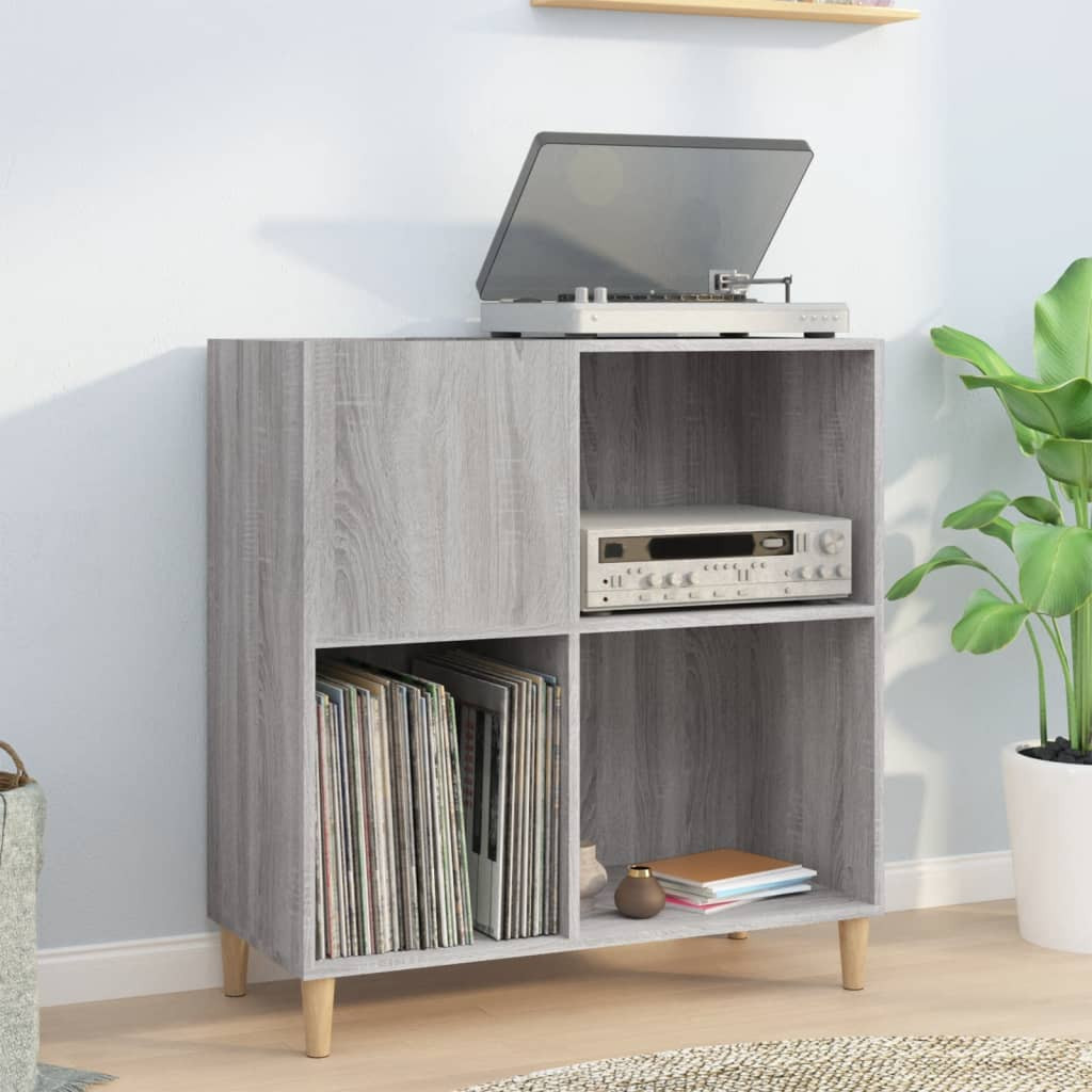 Mobile Porta Dischi Grigio Sonoma 84,5x38x89 Legno Multistrato vidaXL