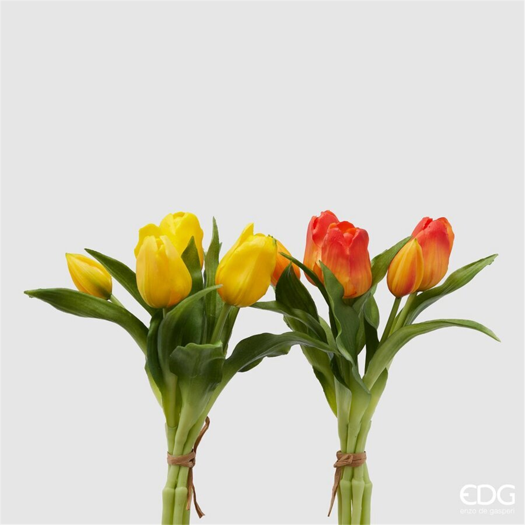 Tulipano Olis Mazzo X5pz H28cm Giallo Arancione | Edg Di De Gasperi Luigi Enzo