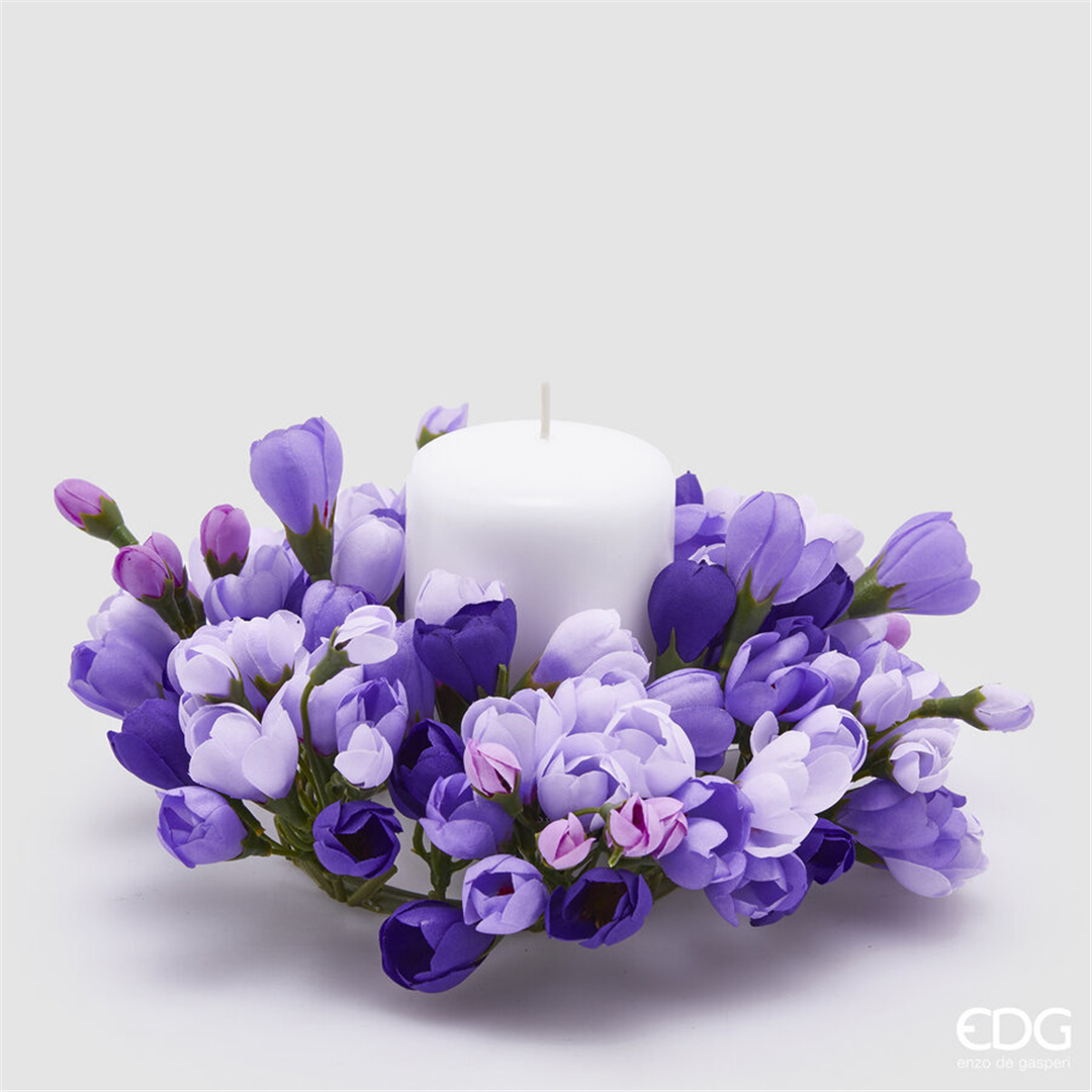 Corona Girocandela D21cm Crocus Mix Viola | Edg Di De Gasperi Luigi Enzo