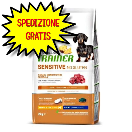 TRAINER NATURAL CANE SENSITIVE NO GLUTEN SMALL TOY ADULT AGNELLO 2 KG OF
