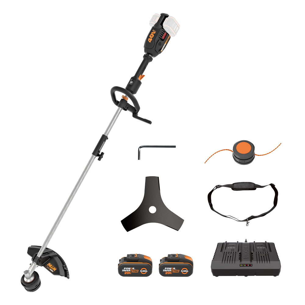 Decespugliatore 40 V (2 x 20 V) WORX | PowerShare | WG186E | Include 2 batterie