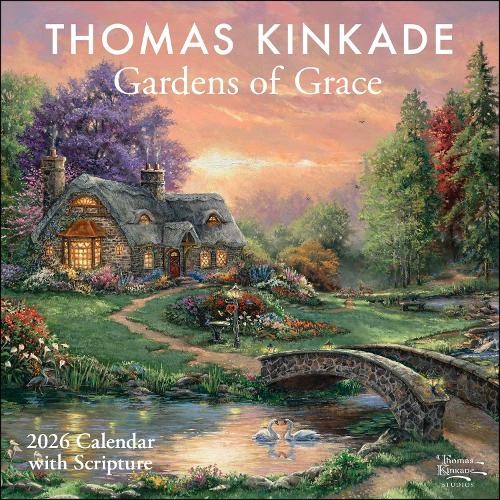 Thomas Kinkade Gardens of Grace 2026 Wall Calendar with Scr (PRESALE 08/07/2025)
