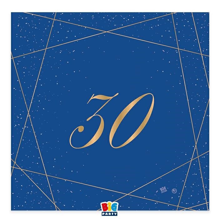 TOVAGLIOLI 33X33 CM 30 ANNI BLUE GOLD 20 PZ