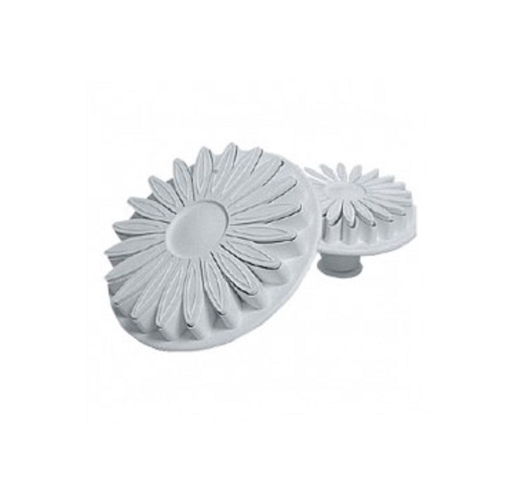 Tagliapasta gerbera, girasole 10 cm in plastica bianca