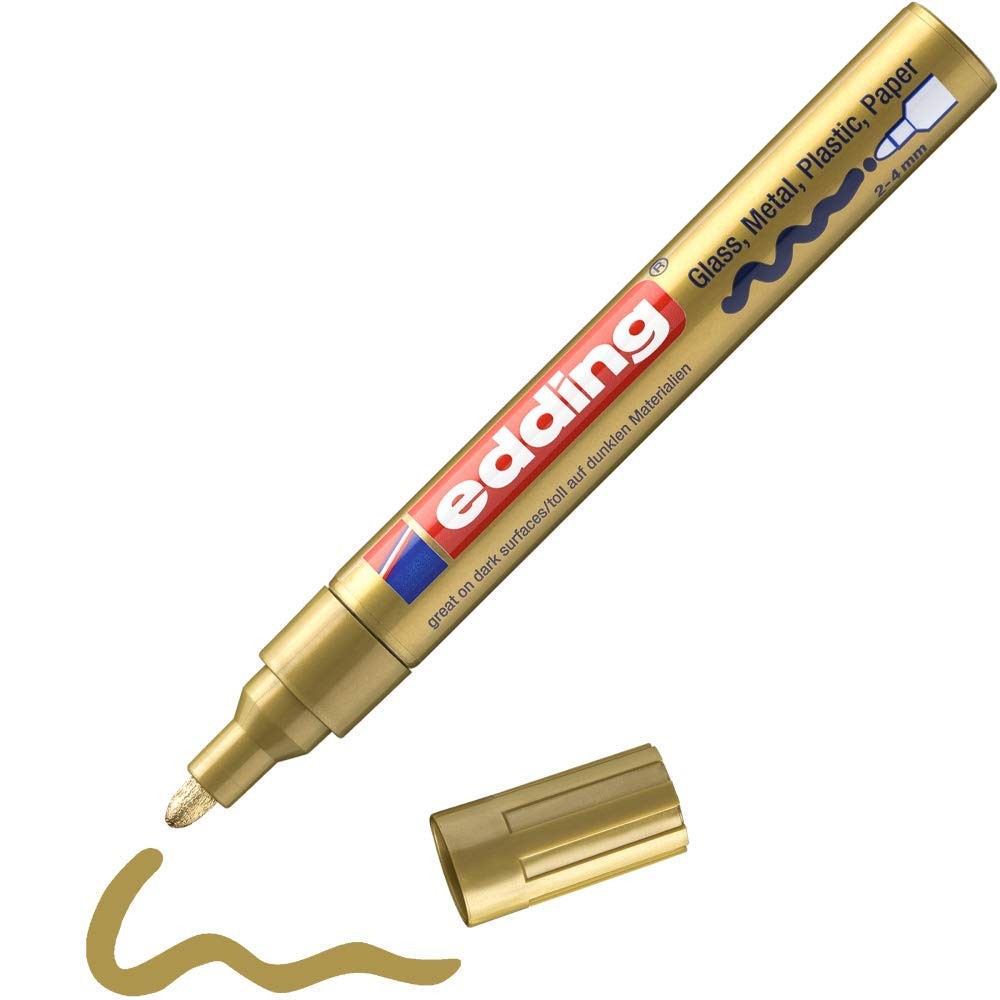edding 750 gloss paint marker - gold - 1 paint marker - round nib 2-4 mm - paint