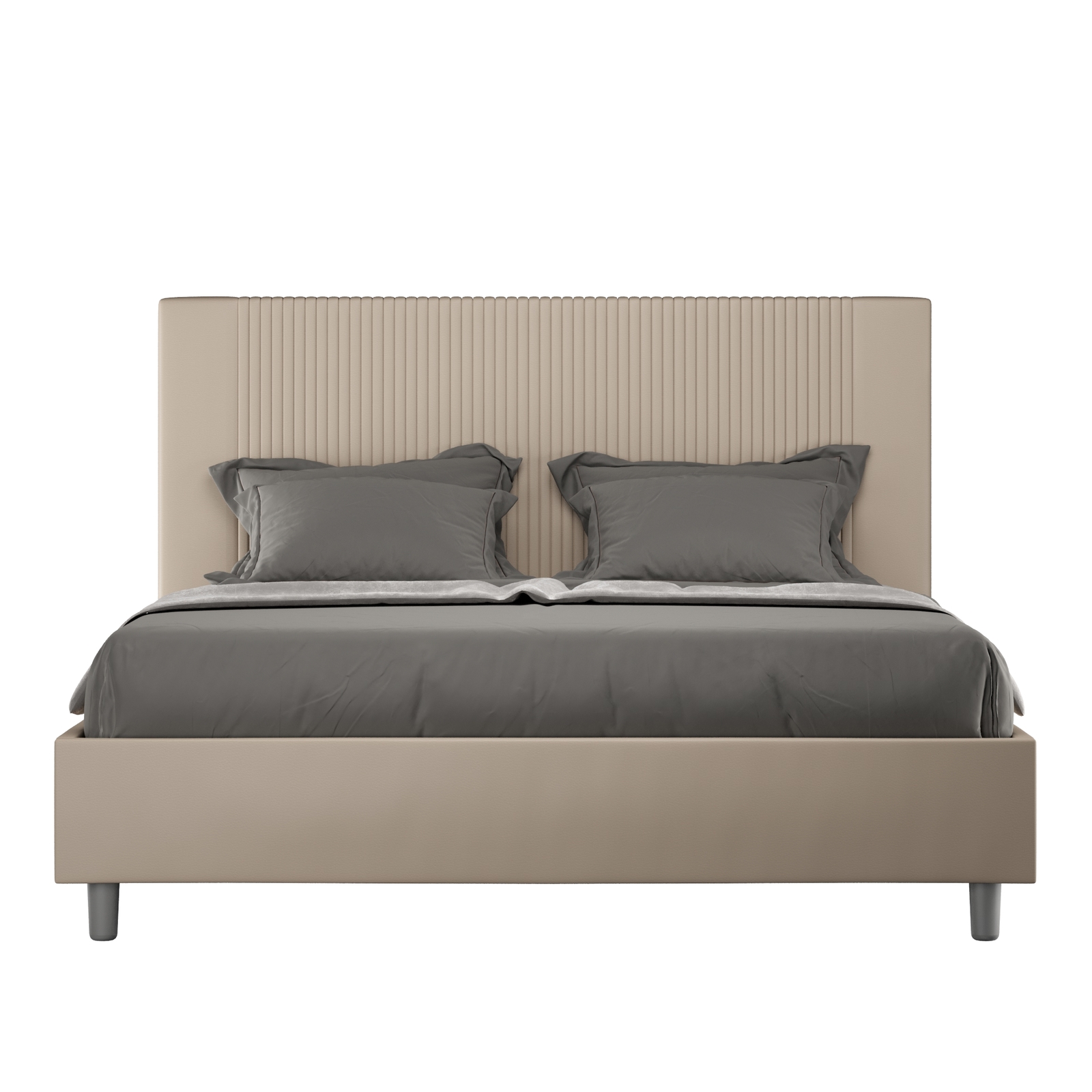 Ityhome Letto contenitore imbottito 160x190 similpelle tortora Goya