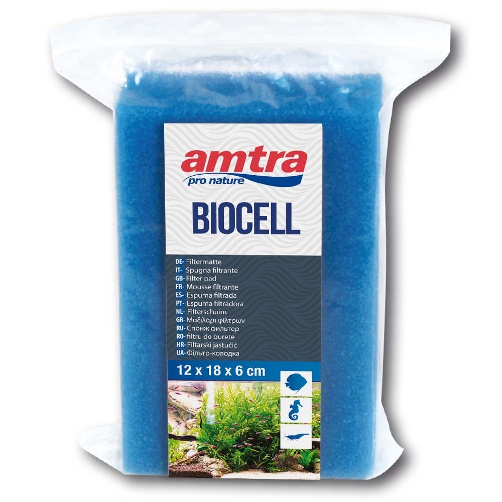Amtra Biocell Blue Foam Cuscinetto filtrante grana Media 18 x 12 cm