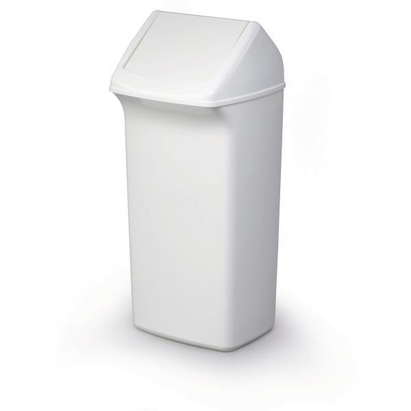 Durable DURABIN Plastic Waste Recycling Bin Rectangular 40 Litre with White Lid