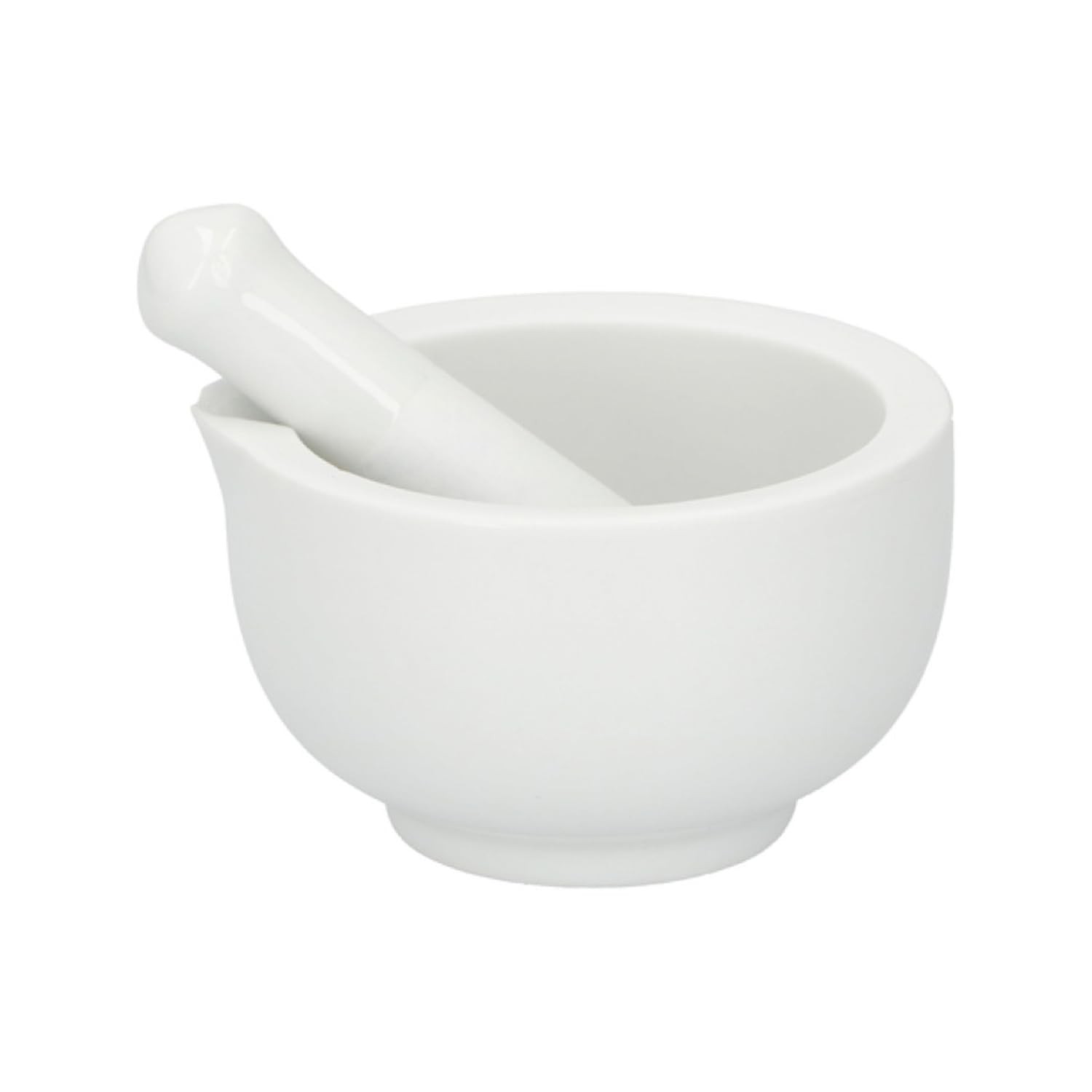 Alpina White Porcelain 8.5cm Pestle and Mortar Hand Grinder Crusher